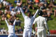 WELLINGTON, NEW ZEALAND - MARCH 16:  Kagiso Rabada of South Africa appeals for the eventual wicket of Kane Williamson of New Zealand during day one of the Test match between New Zealand and South Africa at Basin Reserve on March 16, 2017 in Wellington, New Zealand.  (Photo by Hagen Hopkins/Getty Images)